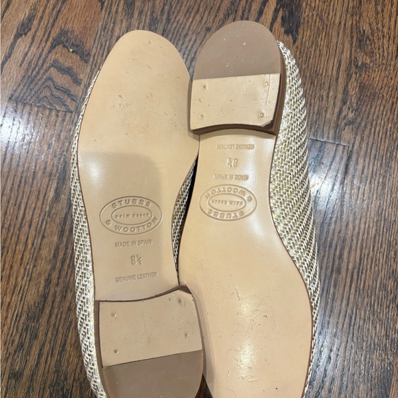 Stubbs & Wootton Woven Gold and Tan Loafers - Picture 3 of 3
